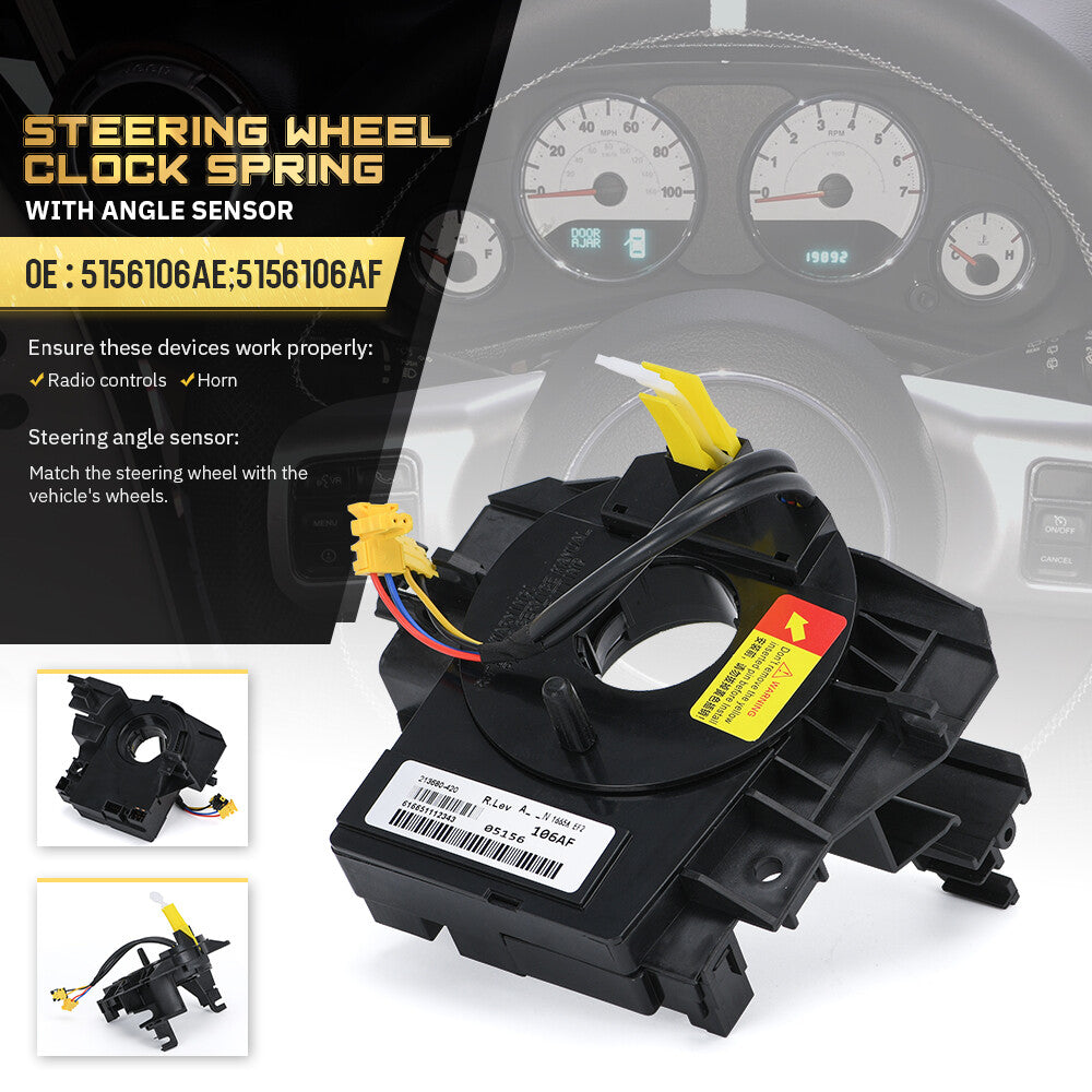 Clock Spring with Angle Sensor for 2007-2018 Jeep Wrangler JK
